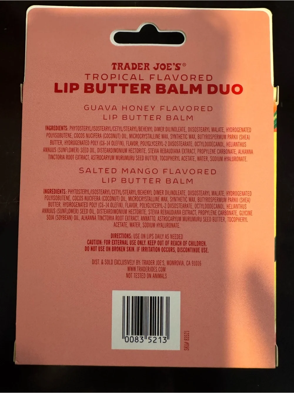 Tropical Lip Butter Balm Duo - Guava Honey & Salted Mango (Pink, Orange)
